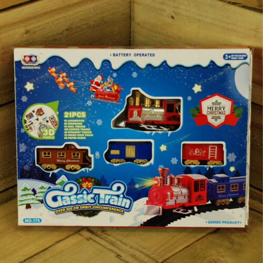 Christmas Classic Battery Powered Train Set 21 Piece 250cm of Track on OnBuy