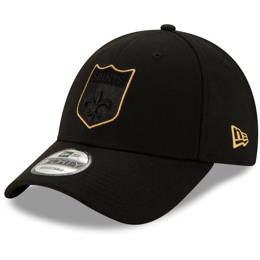 New Orleans Saints New Era Throwback Logo Momentum 9FORTY Adjustable Snapback Hat - Black