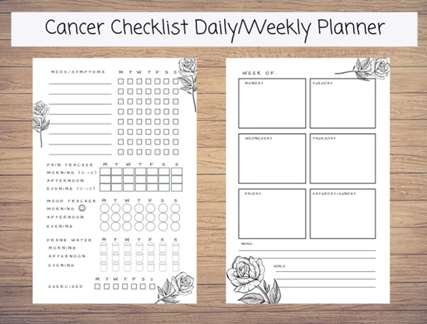 Cancer Planner Bundle, Planner Inserts, Chemo Journal, Radiation planner, Doctor Appointments planner, Cancer Organizer, Instant Printable