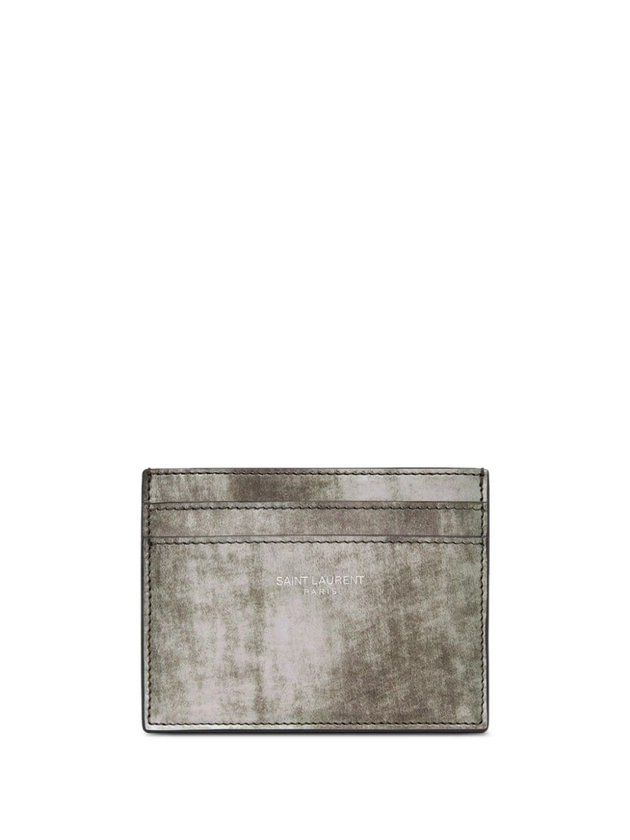 Saint Laurent abstract-print Leather Cardholder - Farfetch