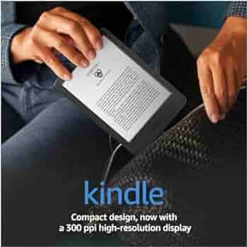 Amazon Kindle – The lightest and most compact Kindle, with extended battery life, adjustable front light, and 16 GB storage – Black