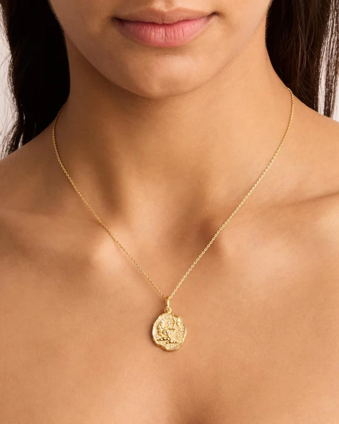 18k Gold Vermeil She is Zodiac Necklace - Pisces