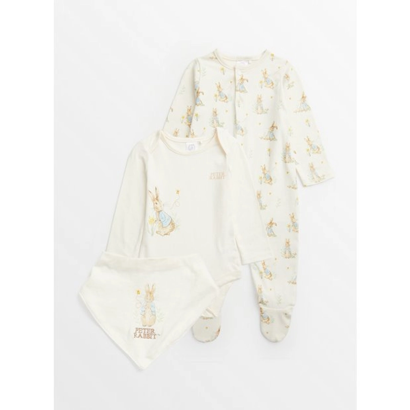Buy Peter Rabbit Sleepsuit, Bodysuit & Bib 3-6 months | Sleepsuits and pyjamas | Tu