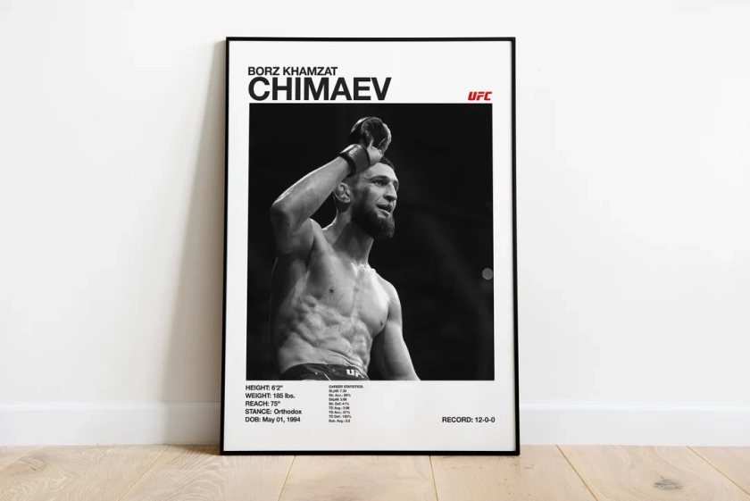 Khamzat Chimaev affiche UFC - Etsy France
