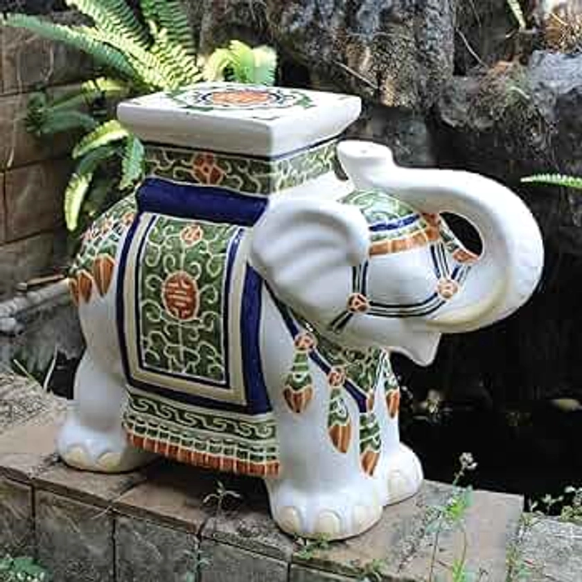 Furniture Piece Large Porcelain Elephant Stool