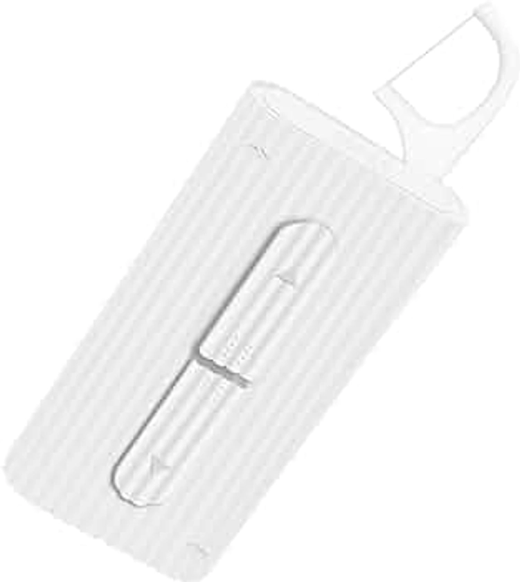 White Dental Floss Portable Case, Storage 10 Picks Adult Floss in Box. The Best Tool for Cleaning Teeth and Oral Care. Portable Travel Floss is Perfect for Dinners,Dating,Travel,Hotels.(White)