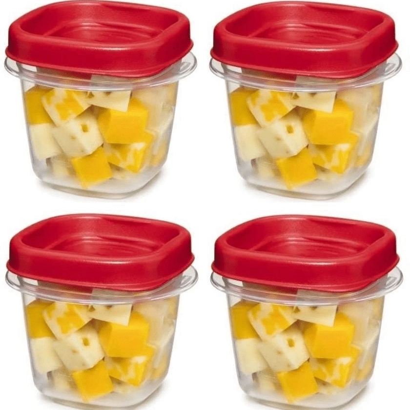 Rubbermaid Easy Find Lid, 0.5 Cup, Set of 4, Plastic Food Storage Containers