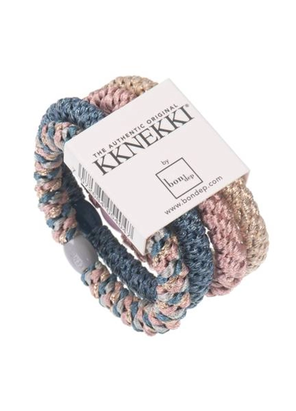 Kknekki Set Of 4 Pale Pink Blue And Gold Hair Ties - Trouva