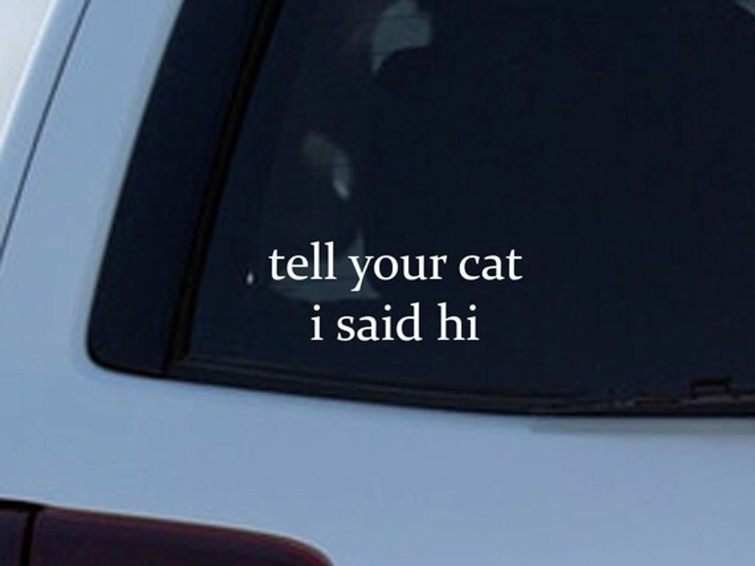 Tell Your Cat I Said Hi Car Vinyl Decal Sticker