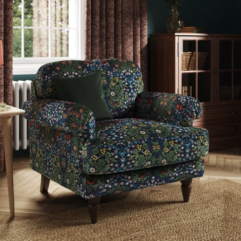 Jolene William Morris Blackthorn Print Velvet Snuggle Chair