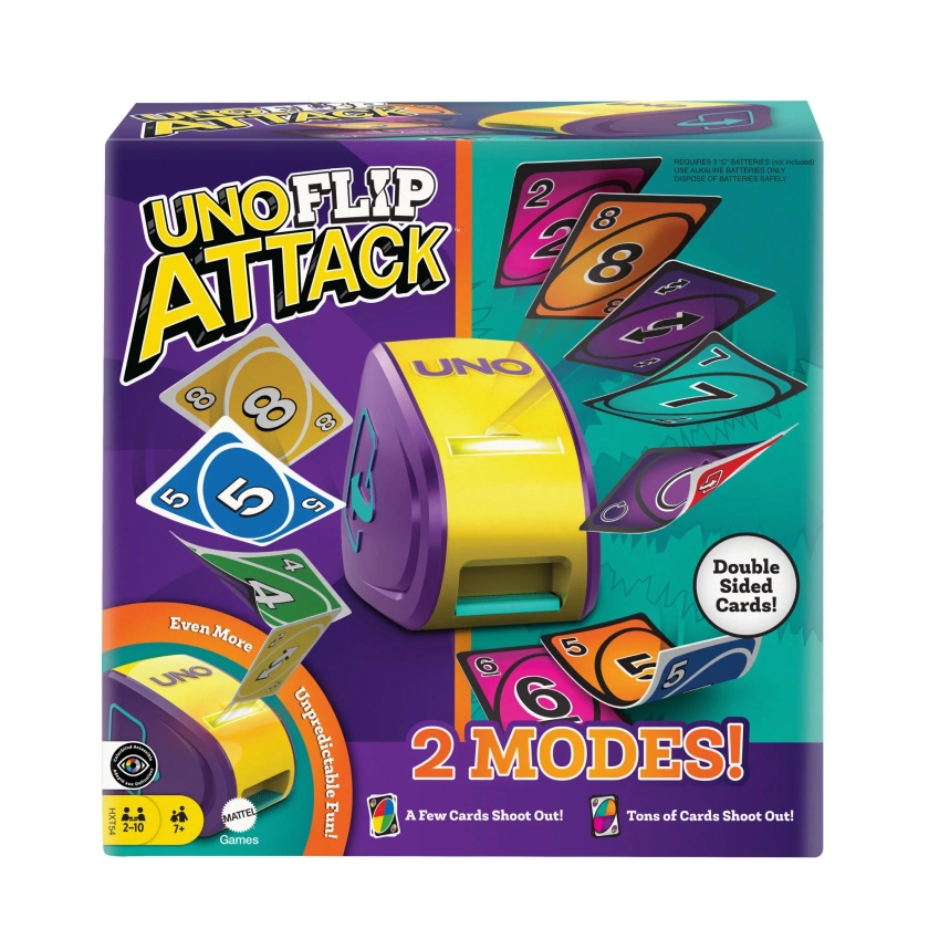 UNO Flip Attack Card Game for Family Nights, Game Nights, Travel, Camping & Parties