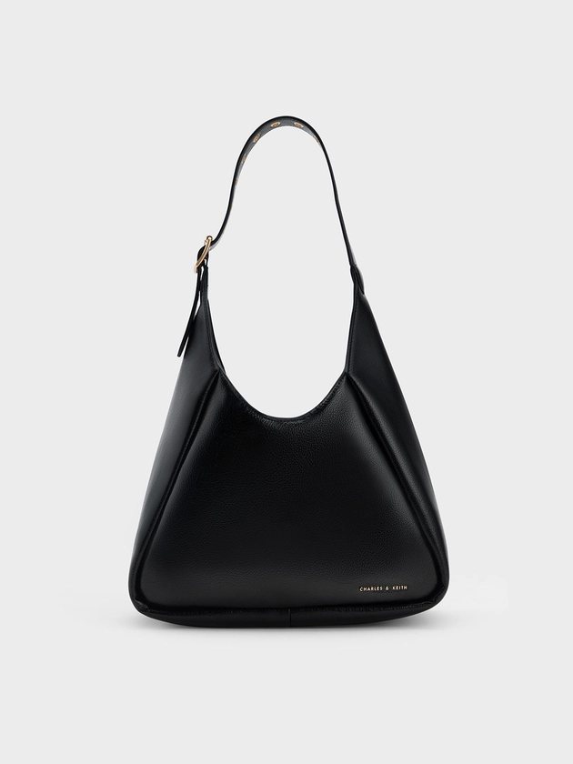 Black Buzz Hobo Bag | CHARLES & KEITH