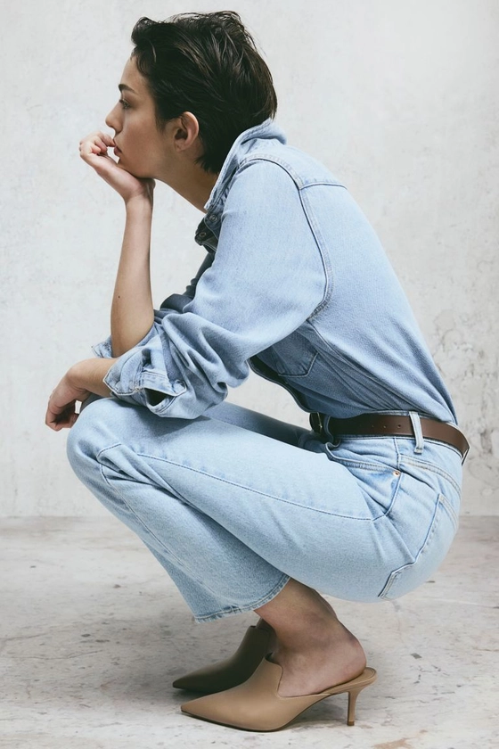 Slim Straight High Ankle Jeans - Bleu denim clair - FEMME | H&M FR