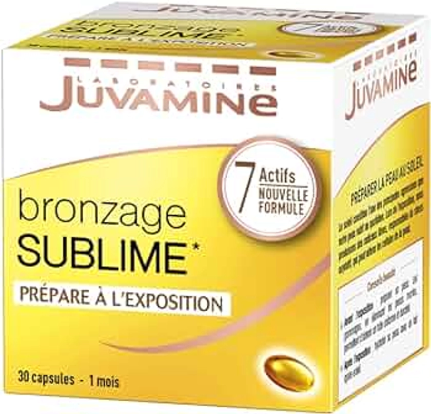 JUVAMINE – Bronzage Sublime – Prépare à l’exposition au soleil – 7 Actifs Beauté – 30 capsules, Tous les peaux