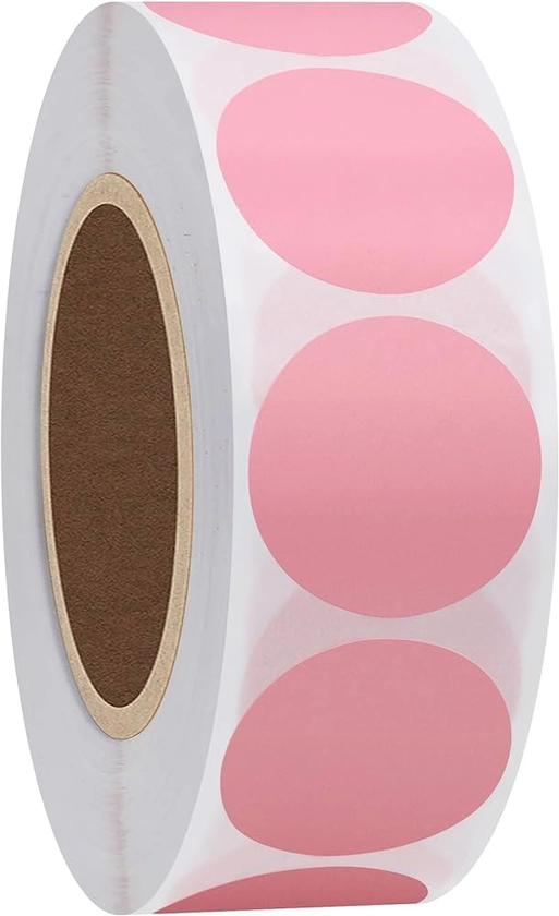 Hybsk Color Coding Dot Labels 1 Inch Round Natural Paper Pink Stickers Adhesive Label 1,000 Per Roll (Pink) : Amazon.co.uk: Stationery & Office Supplies