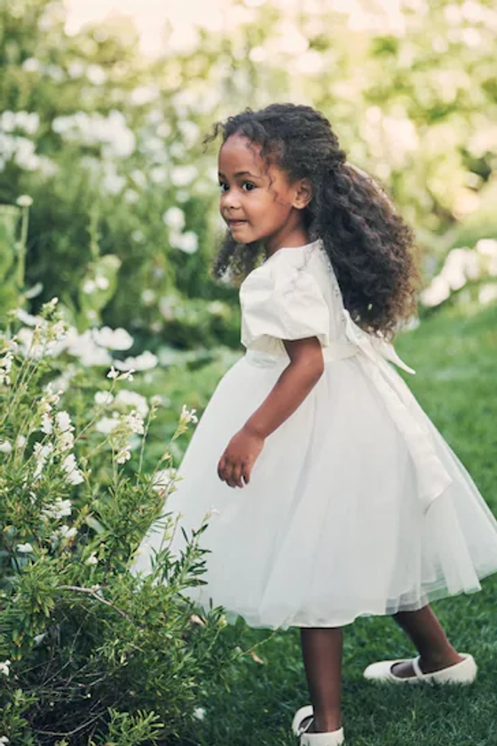 Buy Angel & Rocket Baby Taffeta White Bow Dress from the Next UK online shop