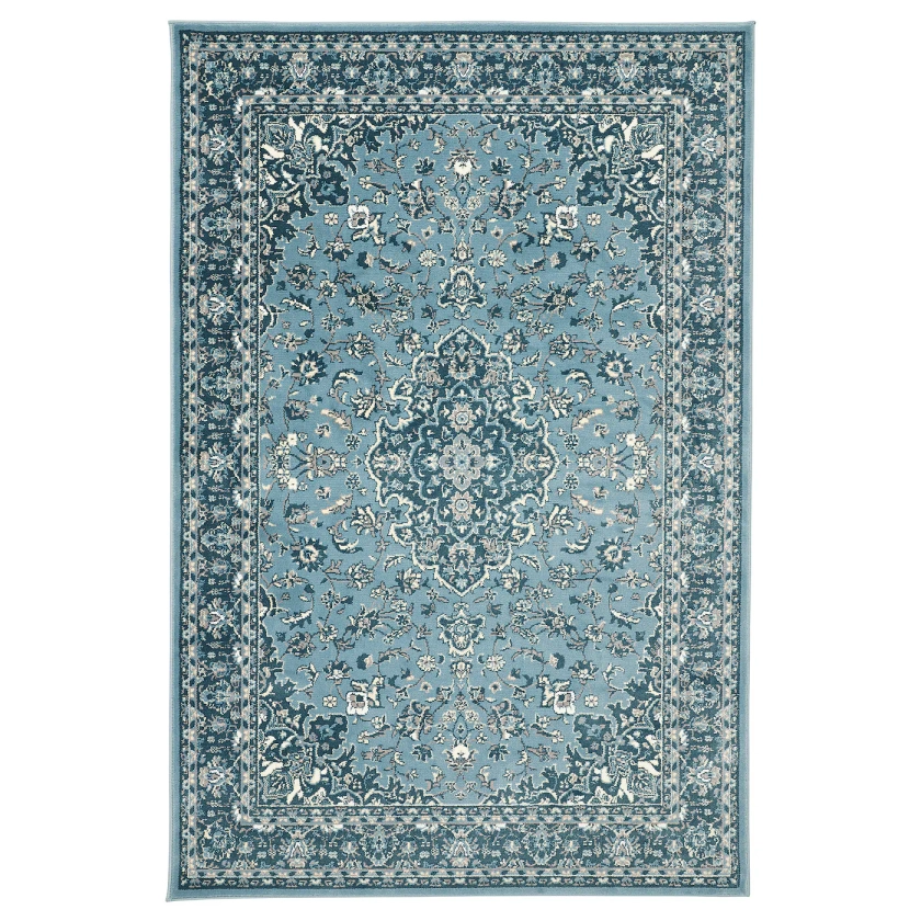 VEDBÄK tapis, poils ras, bleu, 170x230 cm - IKEA