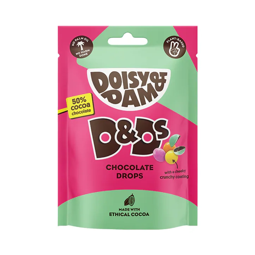 Doisy & Dam D&Ds Vegan Dark Chocolate Drops 80g | Holland & Barrett