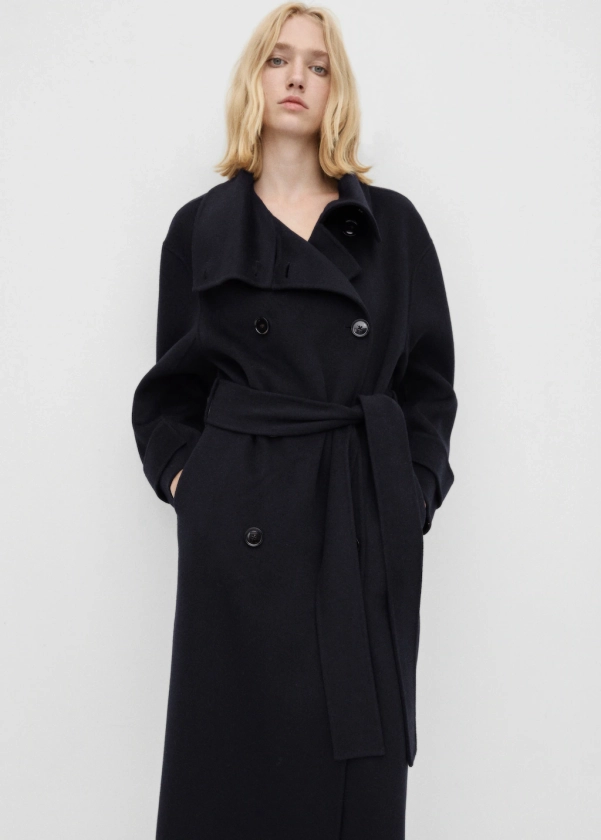 Double-breasted wool coat - Women | MANGO USA