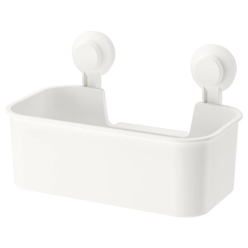 TISKEN basket with suction cup, white - IKEA