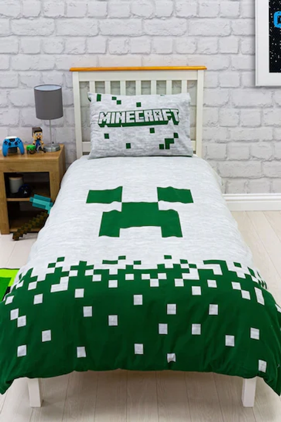 Buy Character White Minecraft Pixels Single Duvet Set from the Next UK online shop