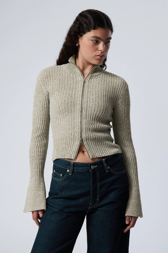 Knitted Zip Cardigan