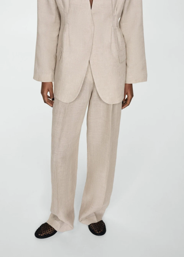 Blazer suit 100% linen - Women | Mango United Kingdom