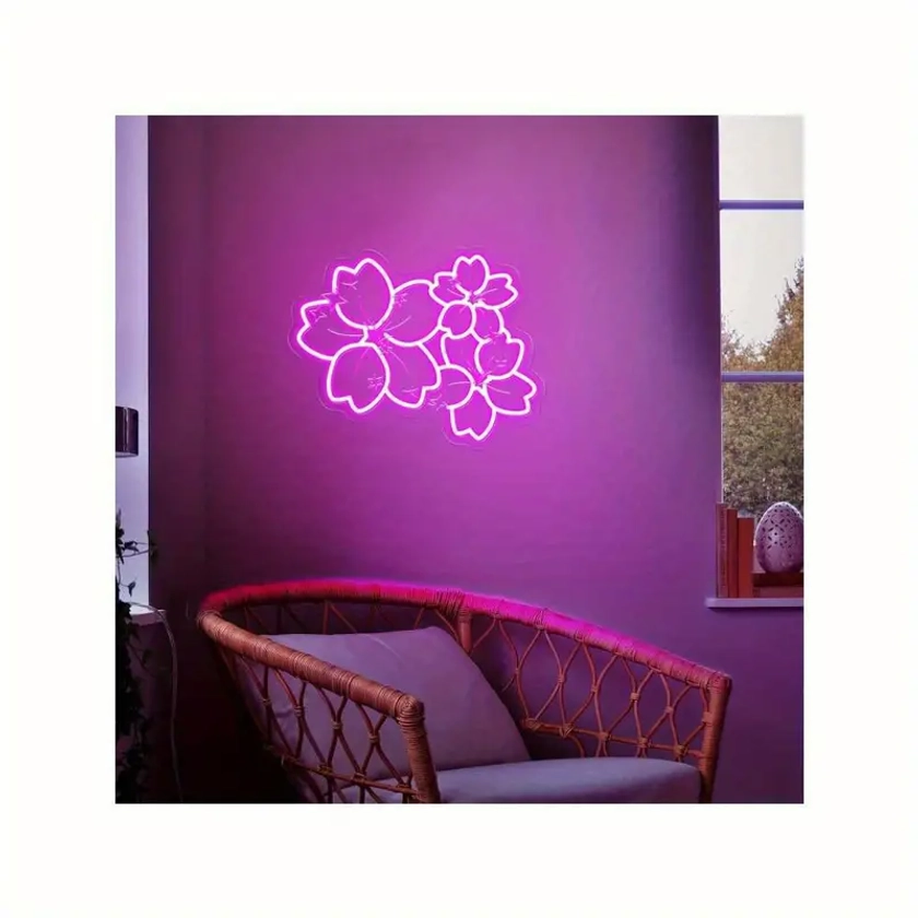 Cherry Neon Sign Japanese Flower Saukra Led Sign - Temu