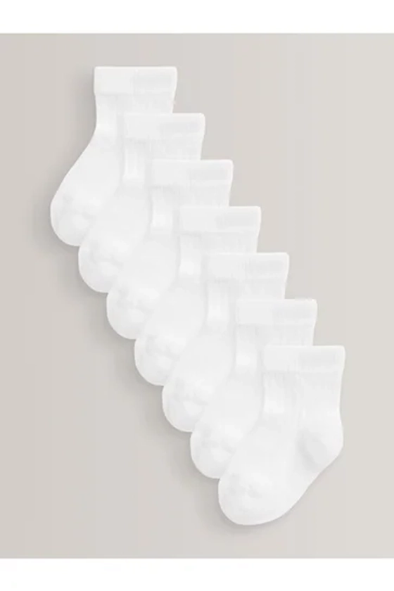 Buy White 7 Pack Rib Baby Socks (0mths-2yrs) from the Next UK online shop