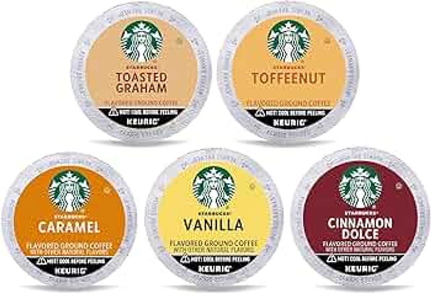 Starbucks K-Cup Coffee Pods, Naturally Flavored Coffee Variety Pack for Keurig Brewers, 100% Arabica, 1 Box (40 Pods)