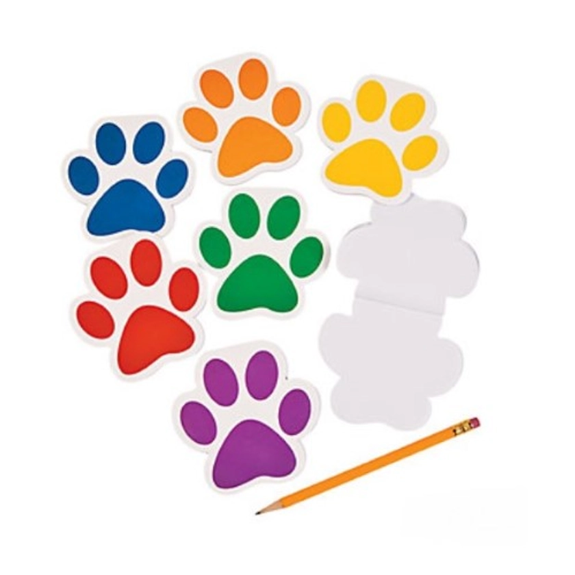 Paw Print Notepad Favours x 12 - Kids Themed Party Supplies | Character Parties Australia