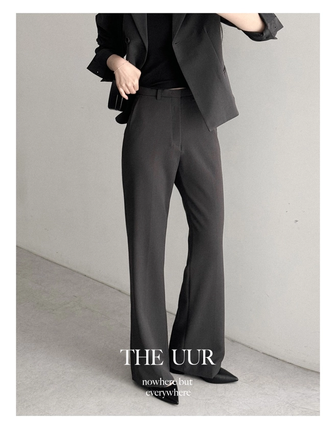 [SL] uur New serif boot-cut slacks [charcoal] - 유유알