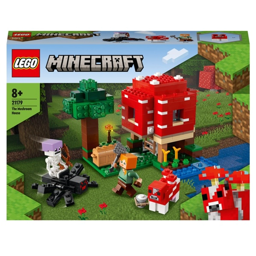 LEGO Minecraft 21179 The Mushroom House Toy for Kids | Smyths Toys UK