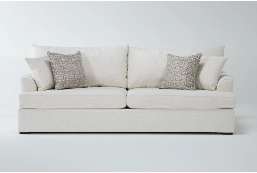 Belinha II Opal White Fabric 95" Sofa