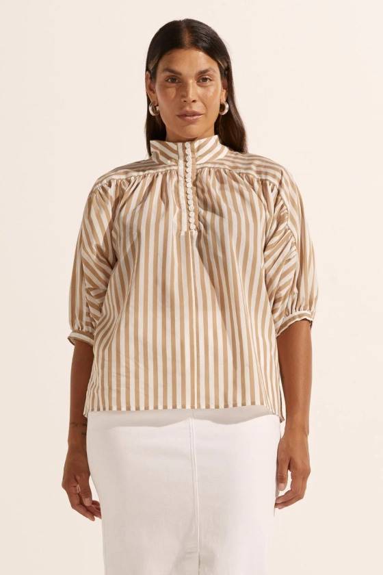 adage top - flax stripe