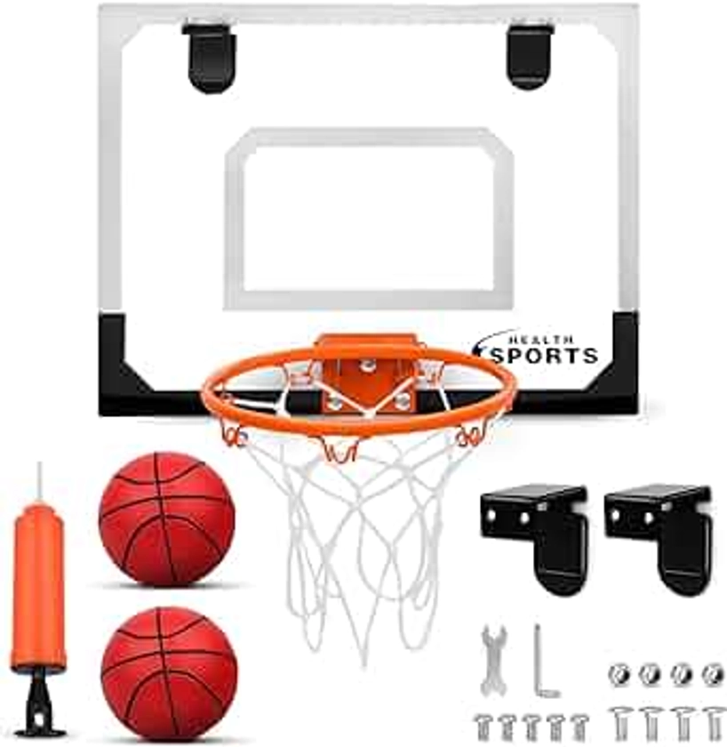 Dreamon Mini Basketball Hoop for Kids | Wall Mounted Basketball Hoop Includes Basketball and Net | Indoor Outdoor Sport Games for Boys Girls
