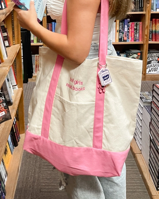 Hot Girls Read Books Tote Bag - Pink