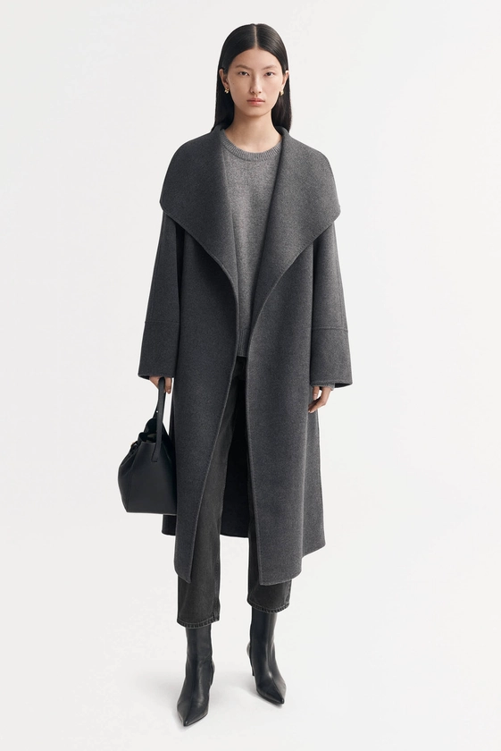 Long Coat - Outerwear - Dark Grey | Soft Goat