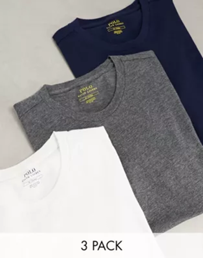 Polo Ralph Lauren - Lot de 3 t-shirts confort - Bleu marine/gris/blanc | ASOS