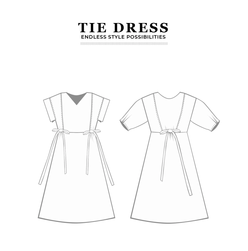 PDF Tie Dress Pattern - Sewing Therapy