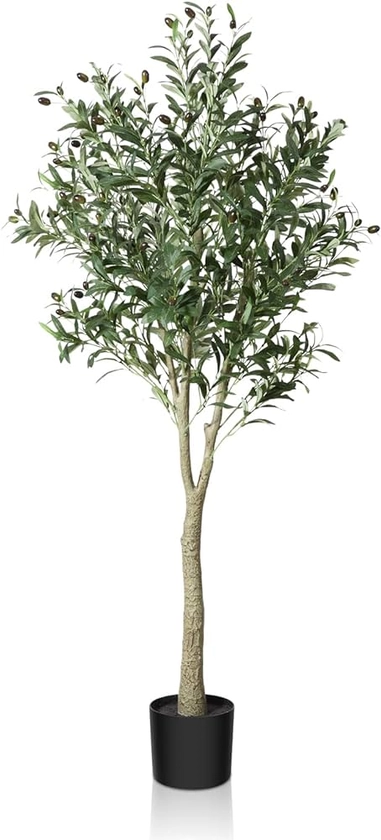 CROSOFMI Olivier Artificiel 150cm en Pot Fausse Plante Verte Décoration pour Intérieur Extérieur Maison Chambre Salon Balcon Cour Jardin : Amazon.fr: Cuisine et Maison