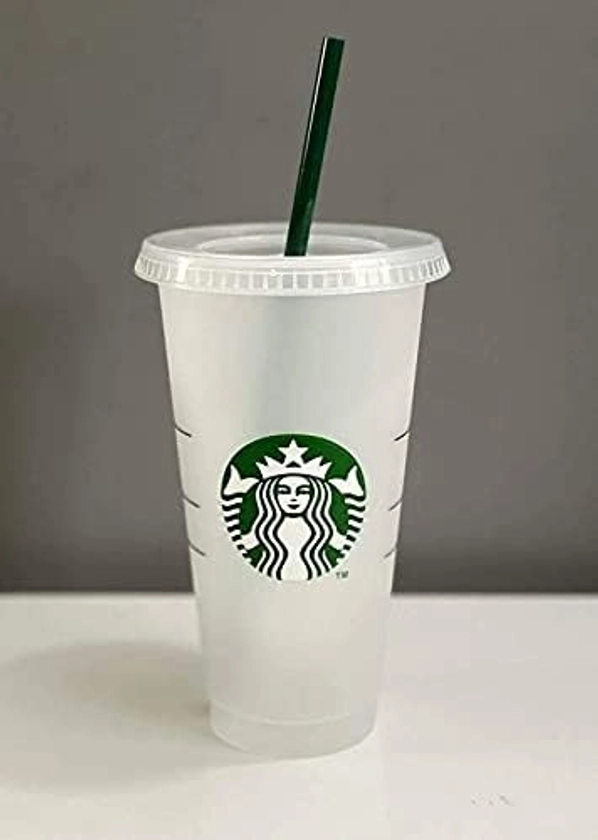 Starbucks Siren Logo Reusable Plastic Cold Cup 24 Fl Oz : Amazon.co.uk: Home & Kitchen