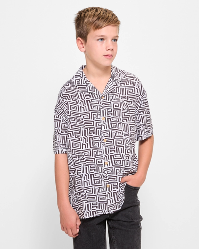 Viscose Shirt - Black Squiggle