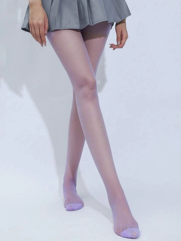 1pc Ultra-Thin Colored Pantyhose, Sexy Lingerie Tights, Anti-Hook Transparent Candy Colors, Slim Fit