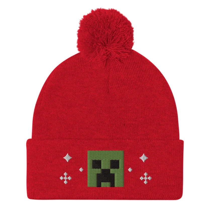 Minecraft Creeper Holiday Pom Beanie