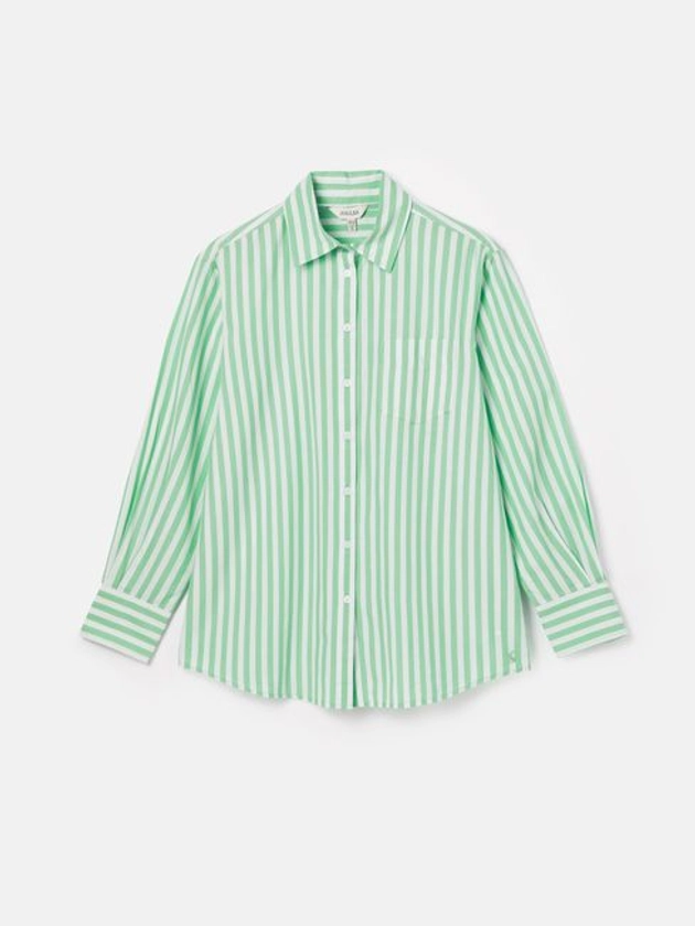 Joules Amilla Green & White Striped Cotton Shirt