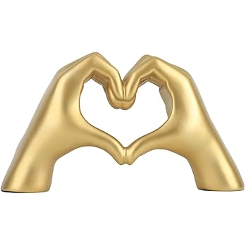 Amazon.com: DOVDOV Gold Gesture Decoration, Heart Hand Statue Room Decoration, Love Finger Sculpture Wedding Decoration for Shelf Coffee Table Office Bedroom TV Cabinet Bookshelf Small Ornament Home Decoration : Everything Else