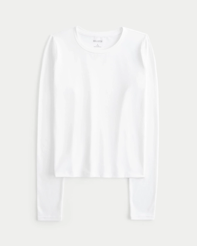 Women's Soft Stretch Seamless Fabric Long-Sleeve Crew Top | Women's Tops | HollisterCo.com