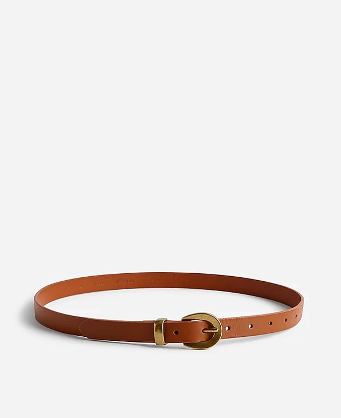 Chunky Buckle Skinny Leather Belt