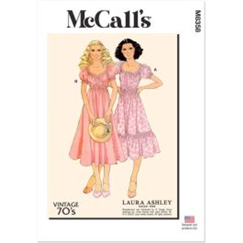 Misses Vintage Wrap Dress McCalls Sewing Pattern 8358